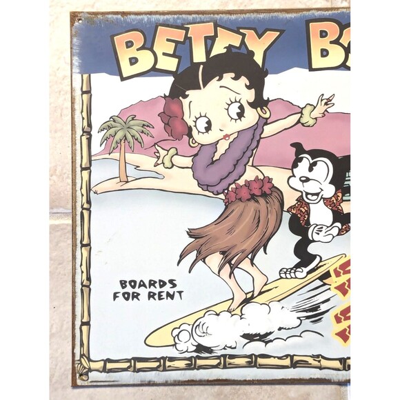 Betty Boop Surf Shop Tiki Retro Tin Sign Animation Rustic Metal 12 x 15-in NEW - Picture 3 of 4